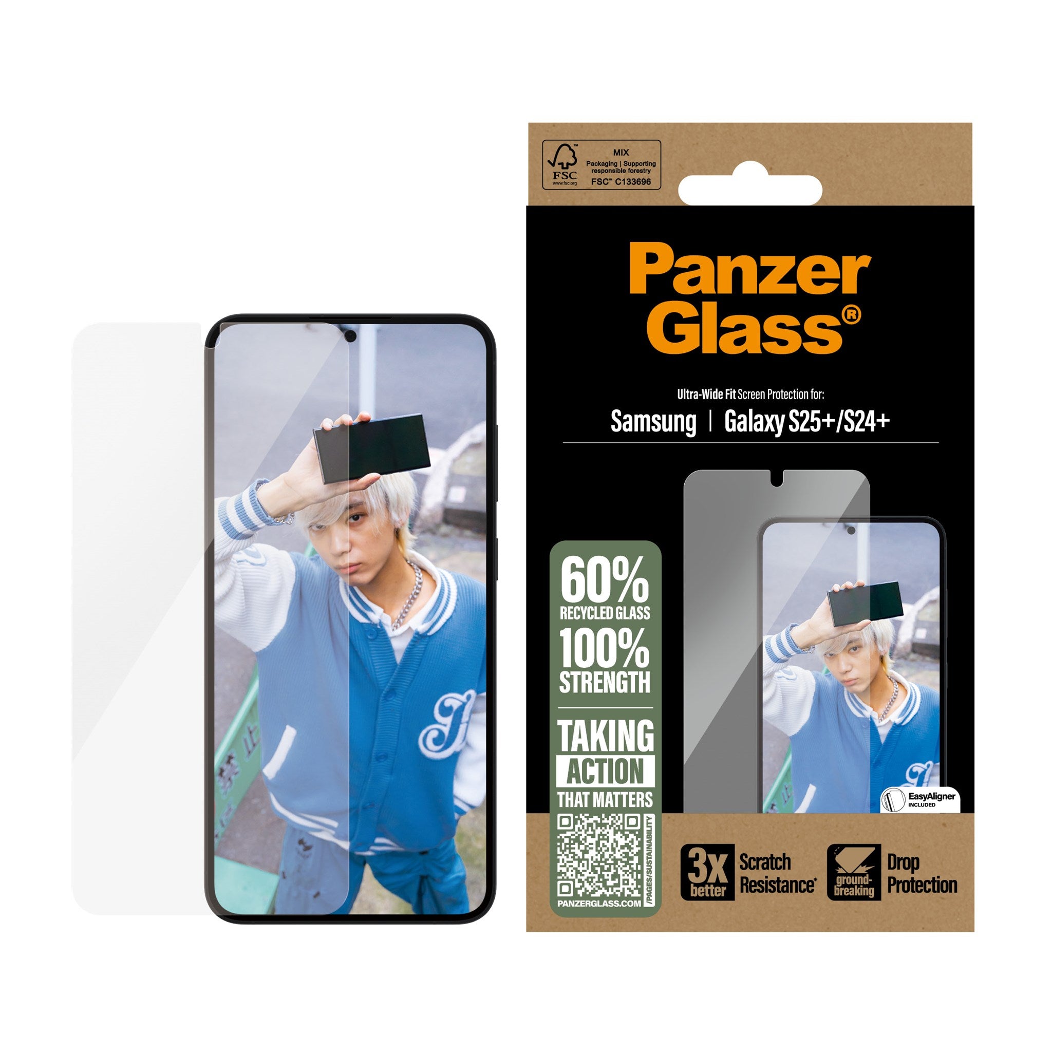 PanzerGlass® Screen Protector Samsung Galaxy S25+ | S24+ | Ultra-Wide Fit